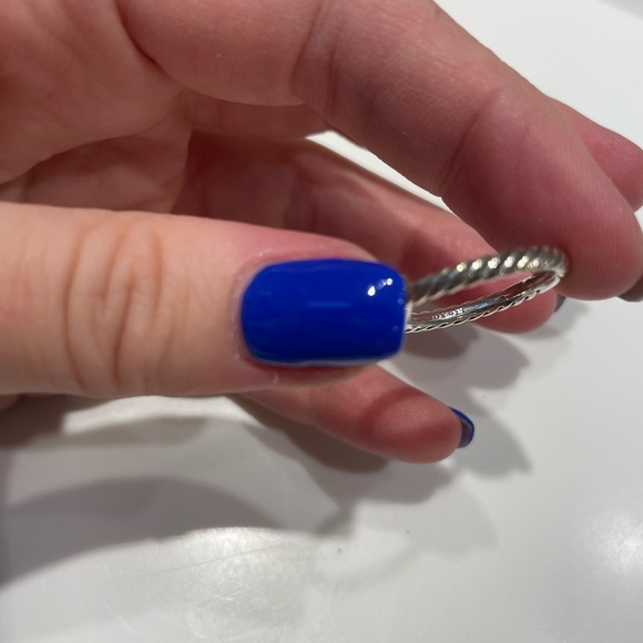 David Yurman Cable Heart Stack Ring in Sterling Silver with Pavé Diamonds - Picture 5 of 10